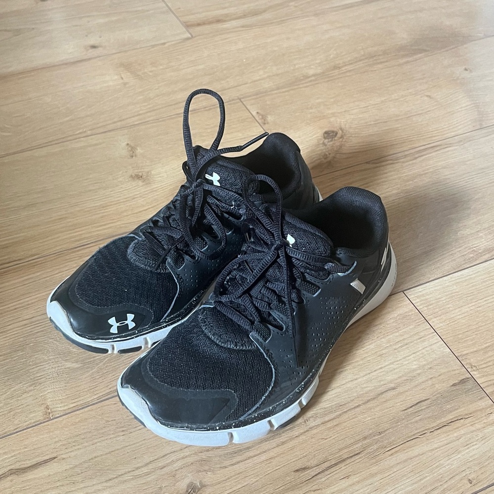 Under Armour Black and White Running Shoes